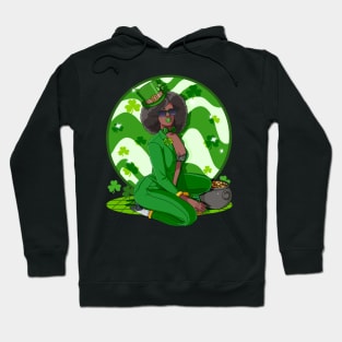 African American Leprechaun St. Patricks Day Hoodie